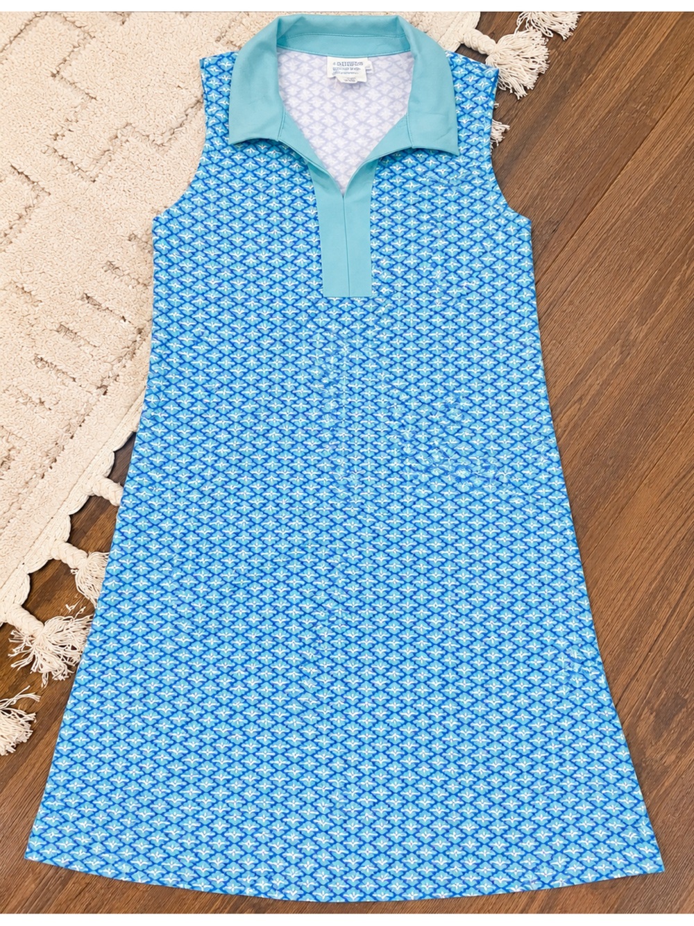 Sigrid Olsen Light Blue Patterned Golf Dress XS